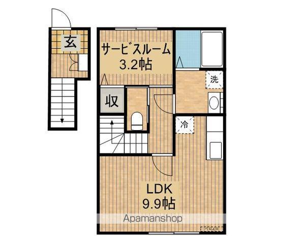 ベルメゾン・ラクG(ワンルーム/2階)の間取り写真