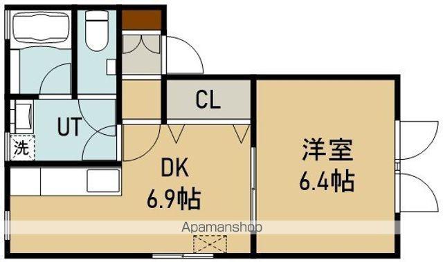 ボストーク富岡(1DK/1階)の間取り写真