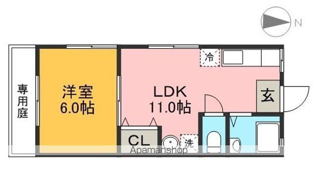 ハイツ大谷(1LDK/1階)の間取り写真