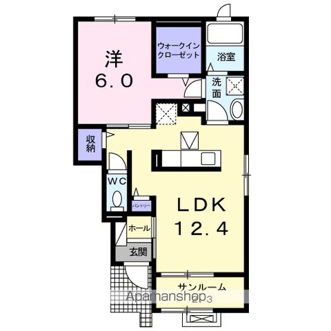 フォレスタ・A(1LDK/1階)の間取り写真