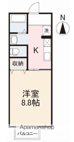 ヴィレッタ上原(1K/2階)の間取り写真