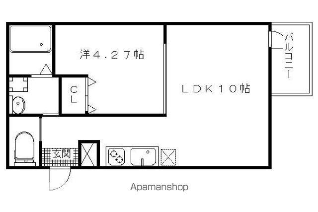 クオーレII納所(1LDK/1階)の間取り写真
