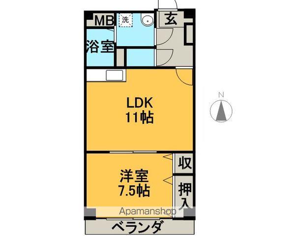 マーブル前畑(1LDK/3階)の間取り写真