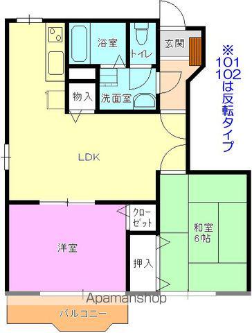 ザ・ビリオンハイツ(2LDK/1階)の間取り写真