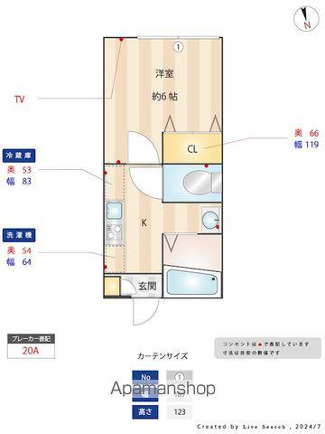 フォルス(1K/2階)の間取り写真