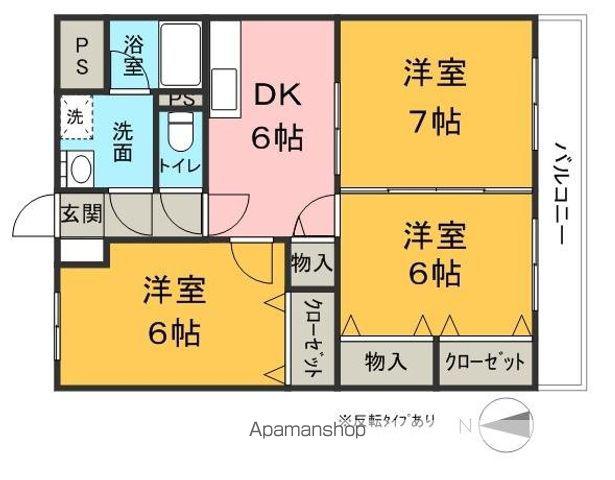 シルクスクエアⅡ(3DK/2階)の間取り写真