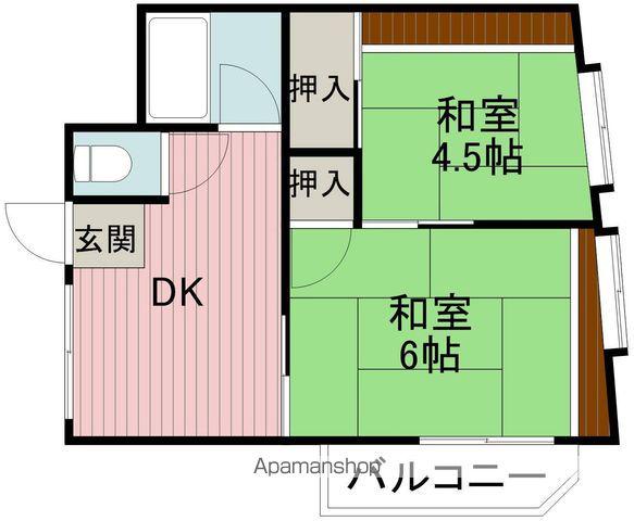 山ノ上ハイツ(2DK/4階)の間取り写真