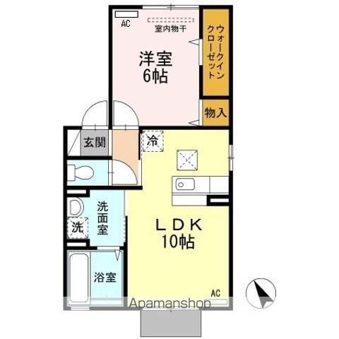 BLUESKYHILLSC(1LDK/1階)の間取り写真