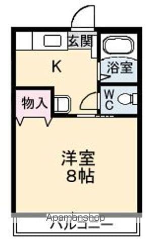 メゾンM-1(1K/1階)の間取り写真