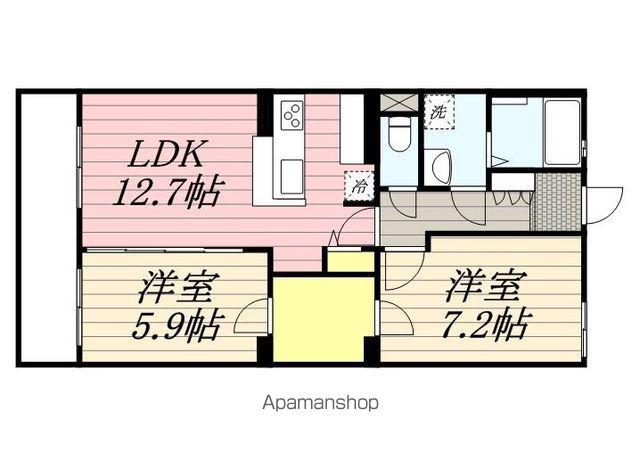 THREE NINE(2LDK/4階)の間取り写真