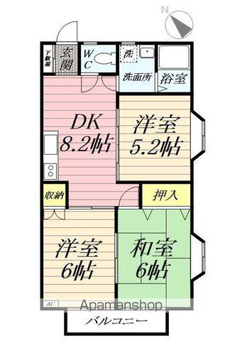 ハイツシャプレ(3DK/1階)の間取り写真