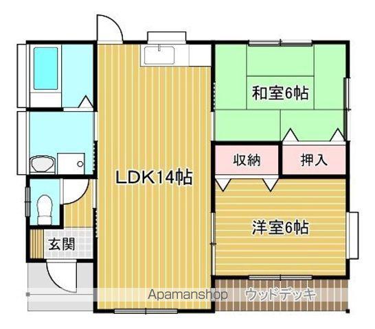 宮崎県北諸県郡三股町 1階建 築30年(2LDK)の間取り写真