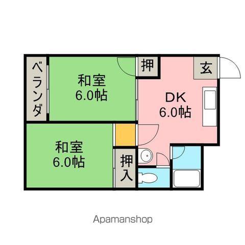 アネックス中丸(2DK/3階)の間取り写真