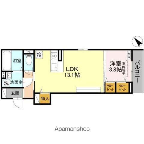D-ROOM川端町(1LDK/3階)の間取り写真