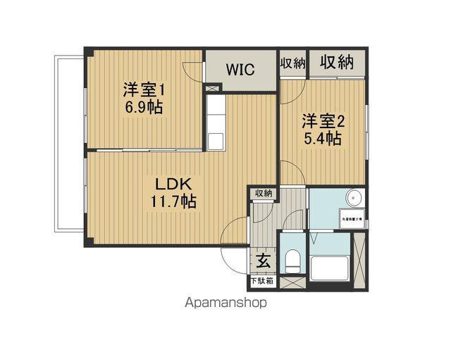 りんごの木(2LDK/1階)の間取り写真