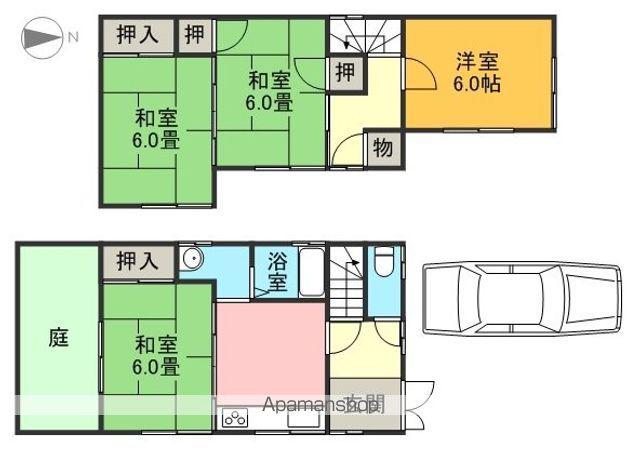 名古屋市名港線 東海通駅 徒歩12分 2階建 築51年(4DK)の間取り写真