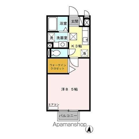 エスポワール 弐番館(1K/1階)の間取り写真