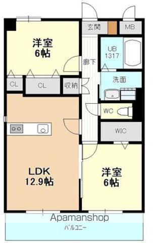 ラ・ブリエ喜多山(2LDK/3階)の間取り写真