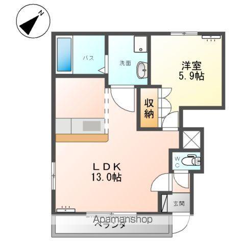 フォンテーヌ(1LDK/1階)の間取り写真