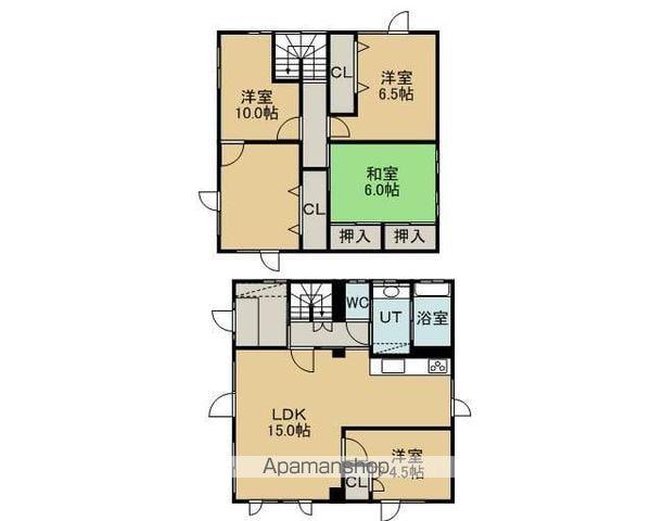 千歳線 千歳駅(北海道) 徒歩3分 2階建 築45年(4LDK)の間取り写真