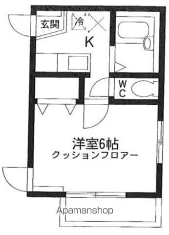 メイプルハウスB棟(1K/1階)の間取り写真