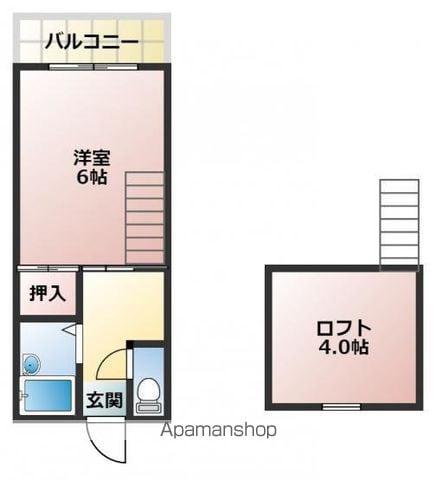パトリエ加納Ⅰ(1K/2階)の間取り写真