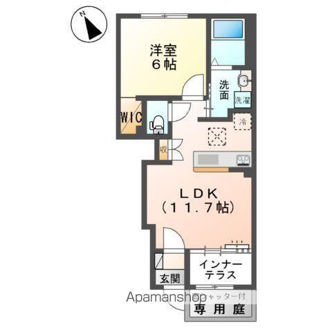 メゾン・フレグランス(1LDK/1階)の間取り写真