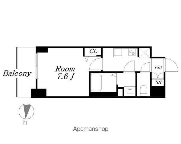 SHOKEN RESIDENCE名古屋 太閤通(1K/13階)の間取り写真