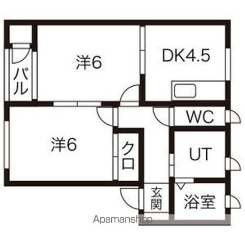 サンアイリス(2DK/1階)の間取り写真