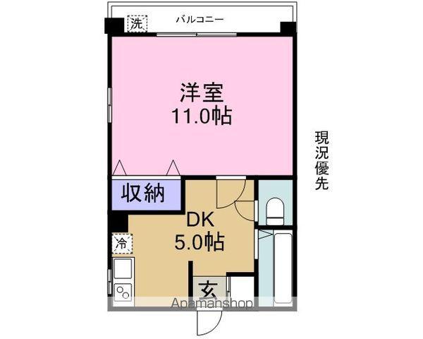 ルーエ霞町(1K/4階)の間取り写真