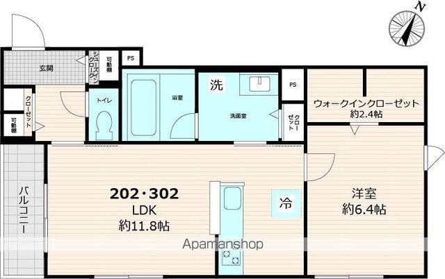 ヘキラン天神スクエア(1LDK/3階)の間取り写真
