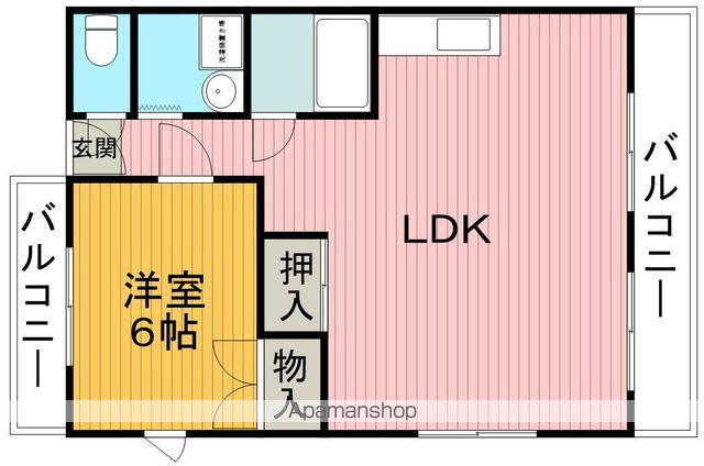 エアーセンターハイツ(1LDK/5階)の間取り写真