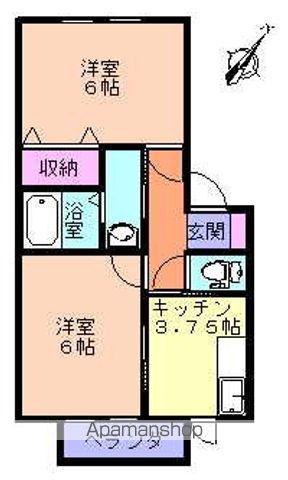 グレース ドマーニ B棟(2K/1階)の間取り写真