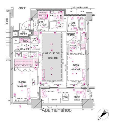 オーパスレジデンス銀座イースト(2LDK/6階)の間取り写真