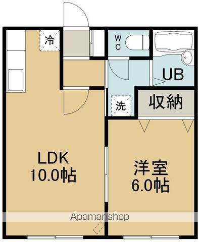 チャーム12(1LDK/1階)の間取り写真
