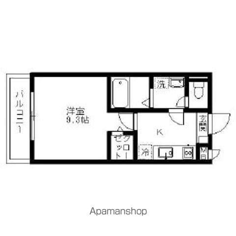 ラ・プランタン(1K/1階)の間取り写真