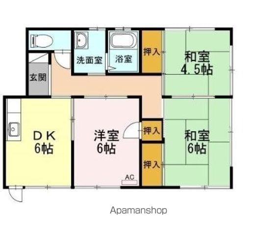 飯田線 伊那市駅 徒歩19分 1階建 築33年(3DK)の間取り写真