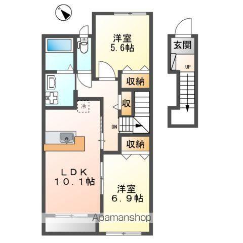 レンミッキLEMMIKKI(2LDK/2階)の間取り写真