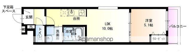 フジパレス助松町Ⅰ番館(1LDK/2階)の間取り写真
