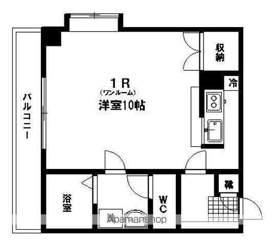 トゥージュールⅠ(ワンルーム/4階)の間取り写真