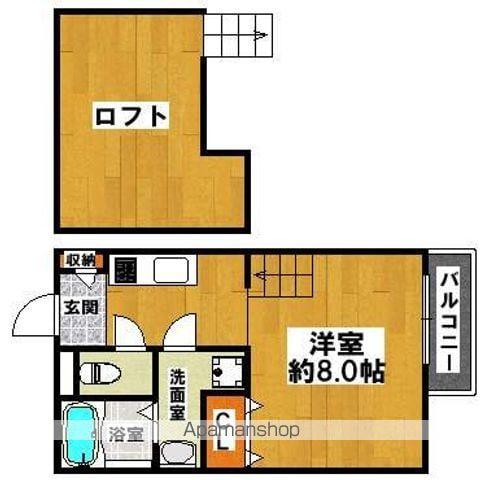 セジュール楠(1K/1階)の間取り写真