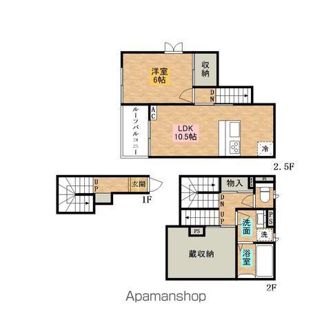 シャルムスイート(1LDK/2階)の間取り写真