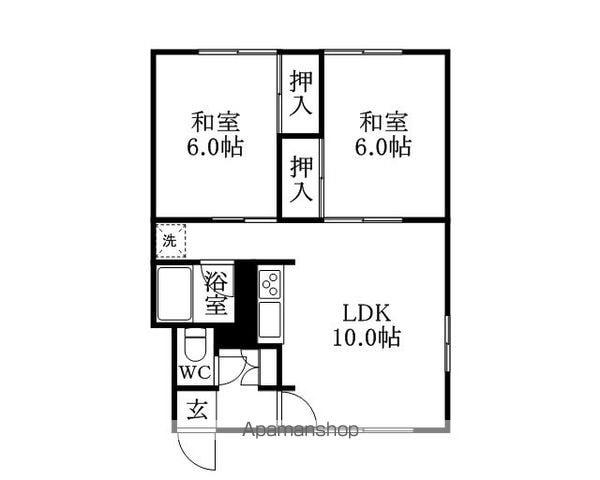 小川コーポ(2LDK/2階)の間取り写真