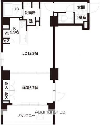 レジディア白金高輪(1LDK/3階)の間取り写真