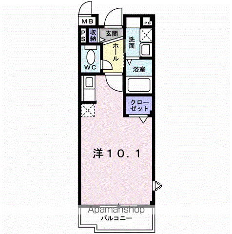 アンジュ(ワンルーム/3階)の間取り写真