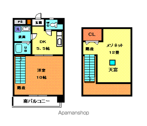 キャッスル千舟(2DK/8階)の間取り写真