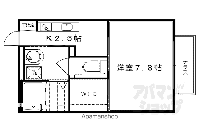 シャーメゾン平尾(1K/2階)の間取り写真