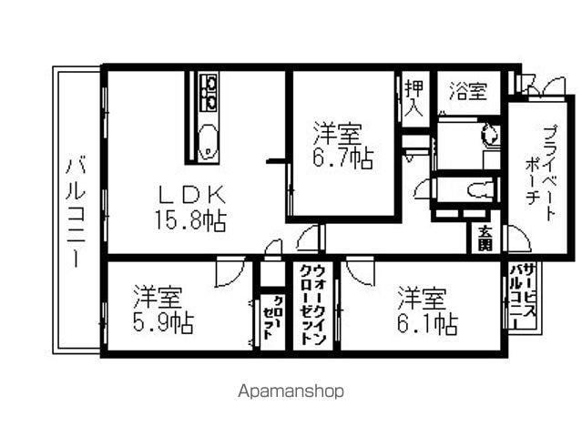 IL MARE(3LDK/1階)の間取り写真