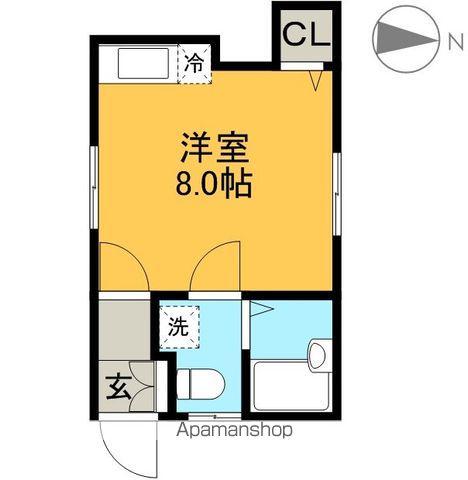 コーポ北端(ワンルーム/2階)の間取り写真