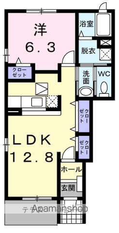 ヴィオラ メゾンⅡ(1LDK/1階)の間取り写真